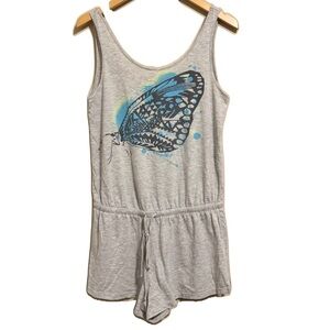 Blue Butterfly Gray Romper Pajama SM-MD